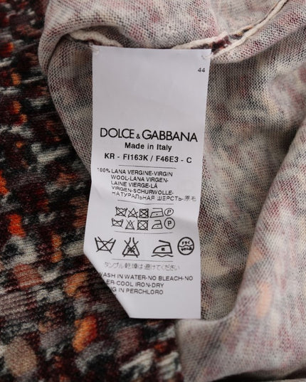 Dolce & Gabbana Multicolor Print Knit Top Wool T-shirt