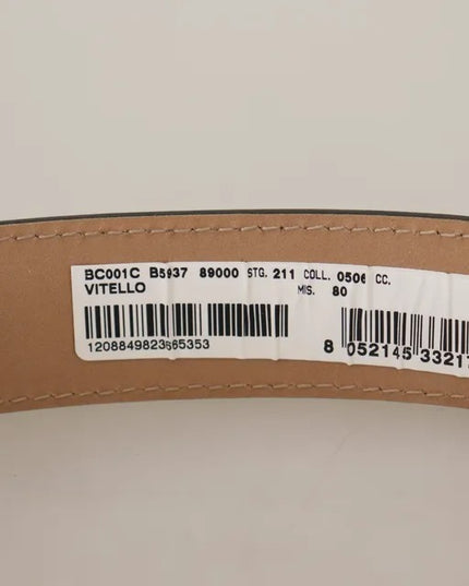 Dolce & Gabbana Black Leather Gold Metal Logo Engraved Buckle Belt