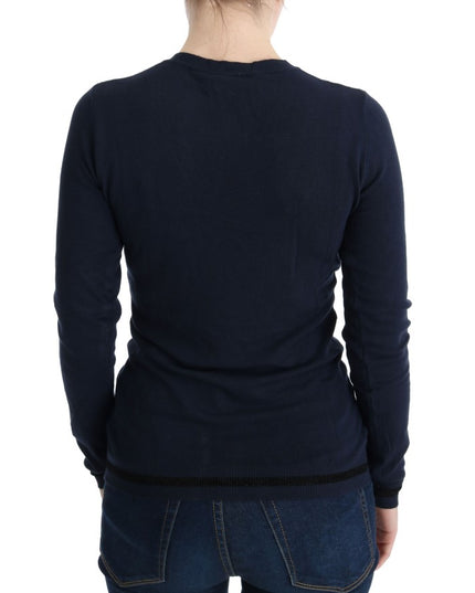 Costume National Blue V-neck Viscose Sweater