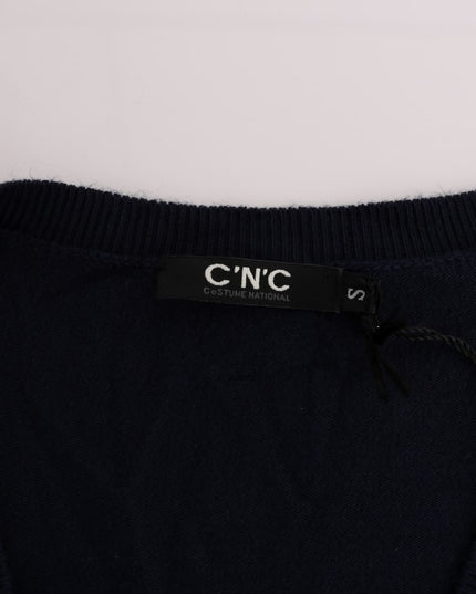 Costume National Blue V-neck Viscose Sweater