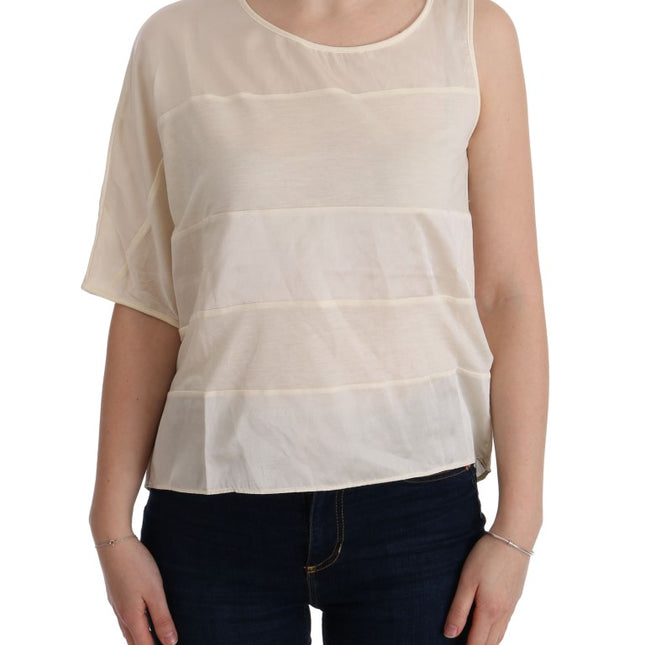 Costume National Beige Asymmetric Top Blouse