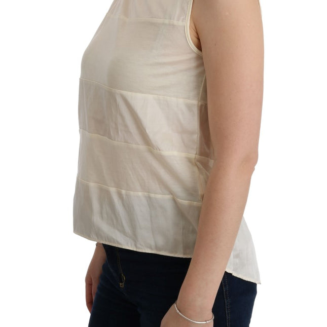 Costume National Beige Asymmetric Top Blouse