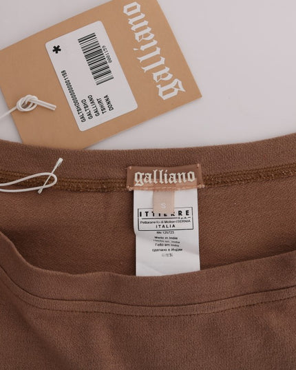 John Galliano Brown Cotton Studded Sweater