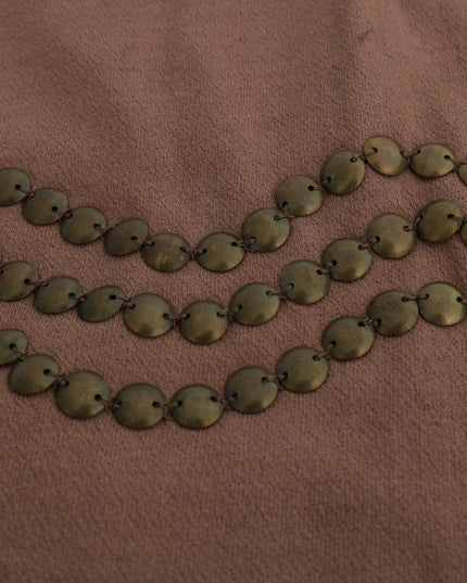 John Galliano Brown Cotton Studded Sweater