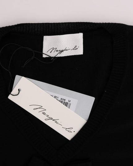 MARGHI LO' Black Wool Long Sleeve Shift Dress