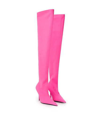 Balenciaga Elegant Pink Polyester Ankle Boots