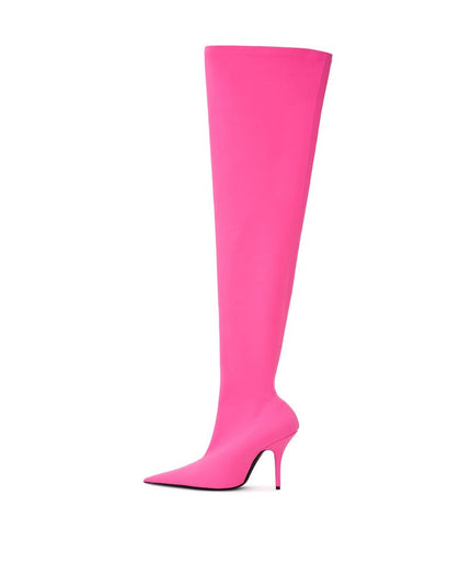 Balenciaga Elegant Pink Polyester Ankle Boots