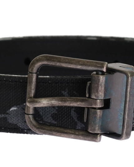 Dolce & Gabbana Black Cayman Linen Leather Belt