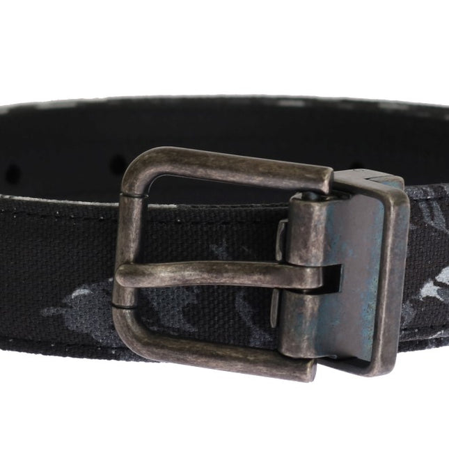 Dolce & Gabbana Black Cayman Linen Leather Belt