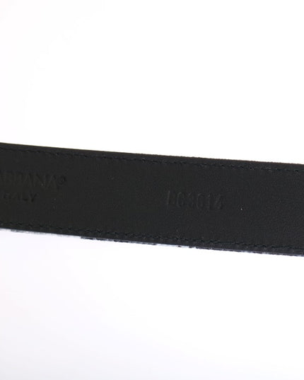 Dolce & Gabbana Black Cayman Linen Leather Belt