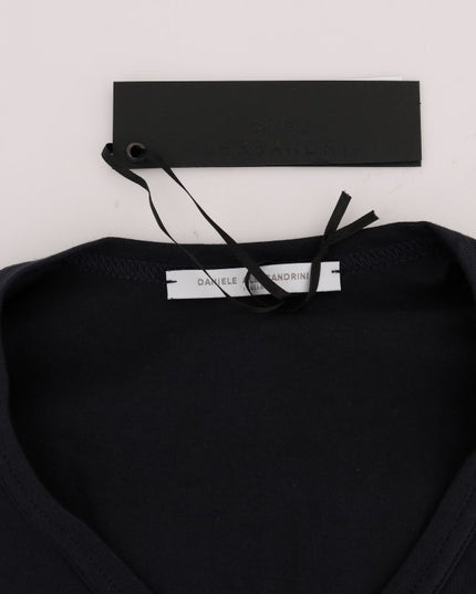 Daniele Alessandrini Blue Cotton V-neck T-Shirt
