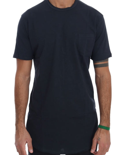 Daniele Alessandrini Blue Cotton Crewneck T-Shirt