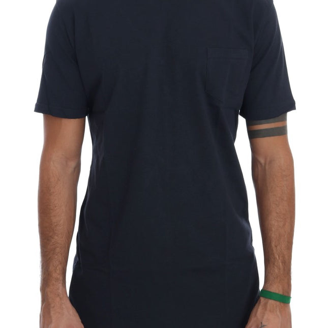 Daniele Alessandrini Blue Cotton Crewneck T-Shirt
