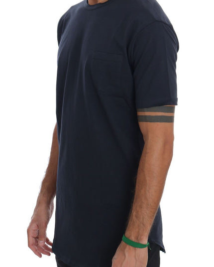 Daniele Alessandrini Blue Cotton Crewneck T-Shirt