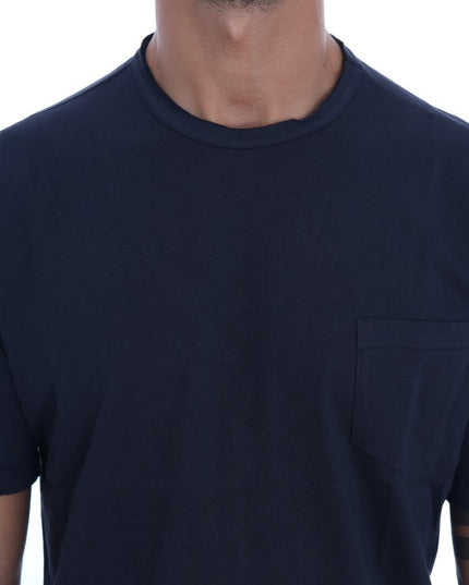 Daniele Alessandrini Blue Cotton Crewneck T-Shirt