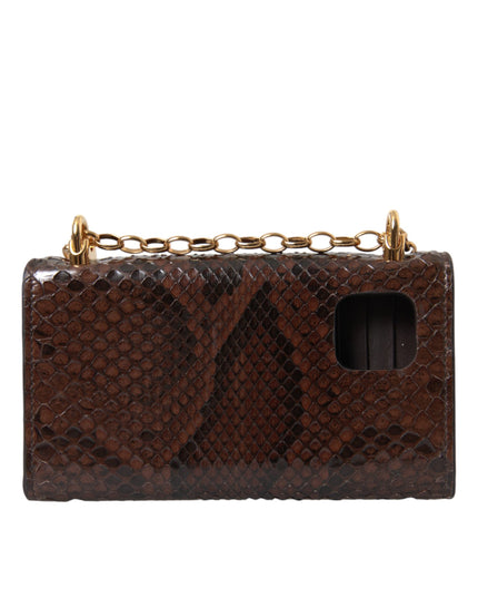 Dolce & Gabbana Brown Python Leather DG Girls Crossbody Phone Bag