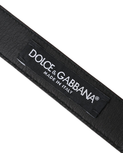 Dolce & Gabbana Brown Leather Silver Metal Buckle Belt Men