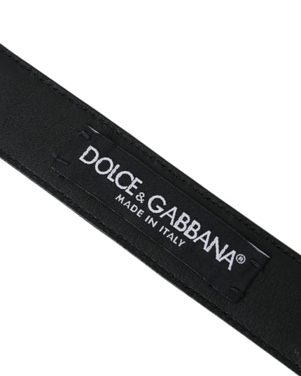 Dolce & Gabbana Dark Brown Perforated Leather Metal Buckle Belt Men