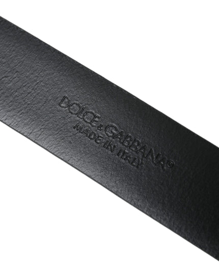 Dolce & Gabbana Blue Calf Leather Gold Metal Buckle Belt Men