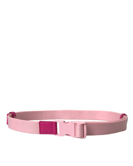 Dolce & Gabbana Pink Canvas Stretch Plastic Buckle Women Belt