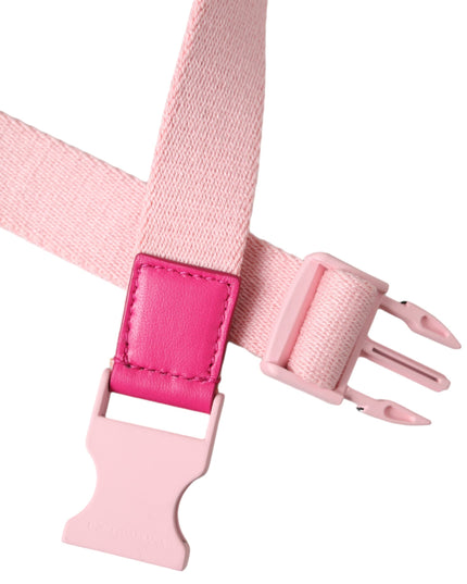 Dolce & Gabbana Pink Canvas Stretch Plastic Buckle Women Belt