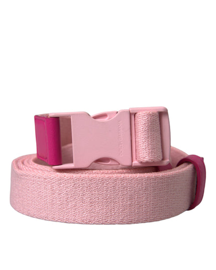 Dolce & Gabbana Pink Canvas Stretch Plastic Buckle Women Belt