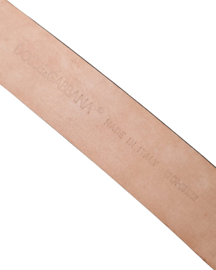 Dolce & Gabbana Brown Exotic Leather Silver Metal Buckle Belt