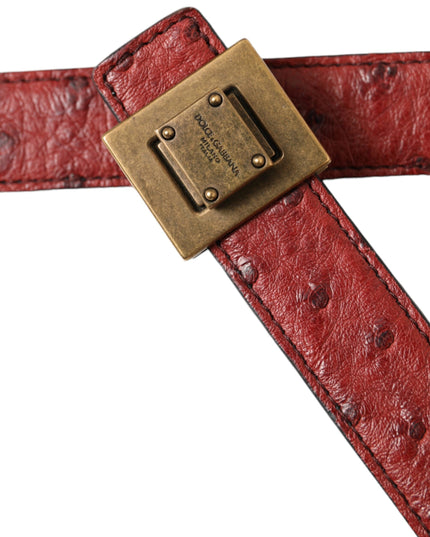 Dolce & Gabbana Brown Leather Square Metal Buckle Belt