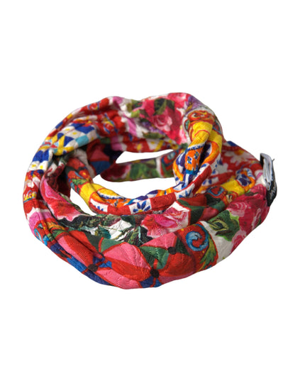 Dolce & Gabbana Multicolor Carretto Print Waist Belt