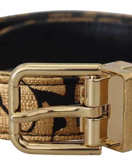 Dolce & Gabbana Multicolor Jacquard Leather Logo Buckle Belt