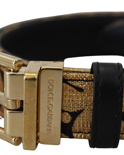 Dolce & Gabbana Multicolor Jacquard Leather Logo Buckle Belt
