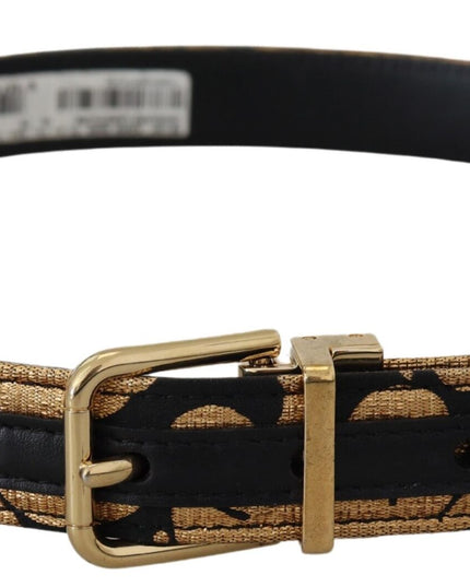 Dolce & Gabbana Multicolor Jacquard Leather Logo Buckle Belt