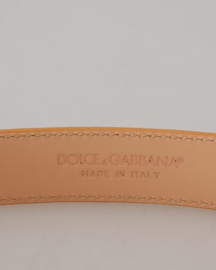 Dolce & Gabbana Beige Exotic Leather Gold Metal Buckle Belt