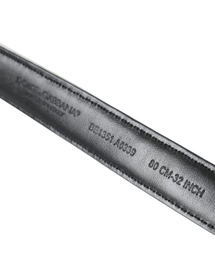 Dolce & Gabbana Black White Patchwork Gold Metal Buckle Belt