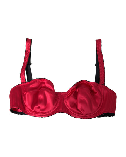 Dolce & Gabbana Bordeaux Silk Stretch Balconcino Bra Underwear