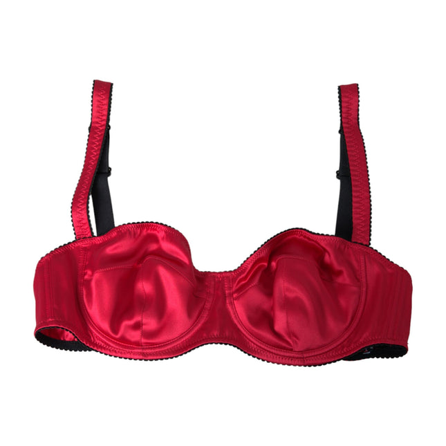 Dolce & Gabbana Bordeaux Silk Stretch Balconcino Bra Underwear