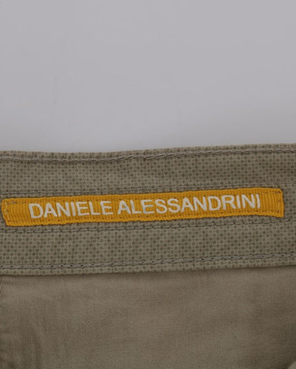Daniele Alessandrini Beige Cotton Stretch Slim Fit Chinos