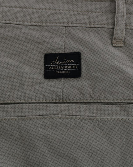 Daniele Alessandrini Beige Cotton Stretch Slim Fit Chinos