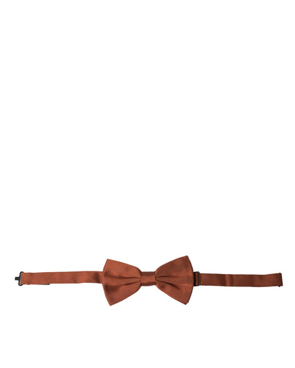 Dolce & Gabbana Brown Silk Adjustable Neck Men Bow Tie