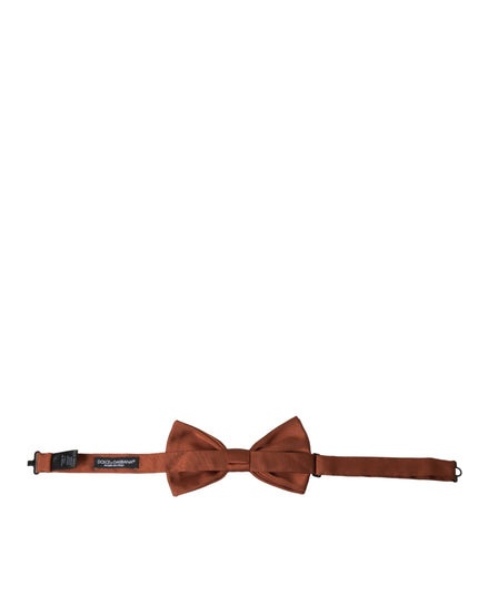 Dolce & Gabbana Brown Silk Adjustable Neck Men Bow Tie