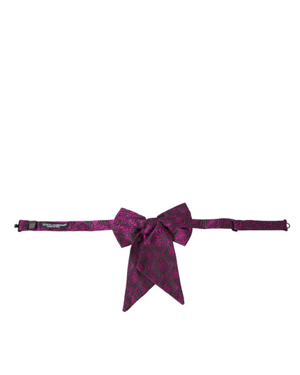 Dolce & Gabbana Purple Ribbon Silk Adjustable Neck Men Bow Tie