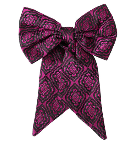 Dolce & Gabbana Purple Ribbon Silk Adjustable Neck Men Bow Tie