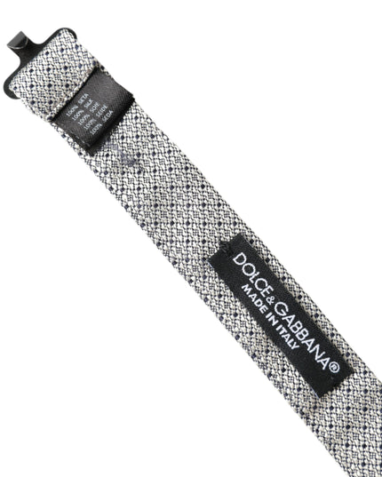 Dolce & Gabbana Gray Silk Adjustable Neck Men Bow Tie