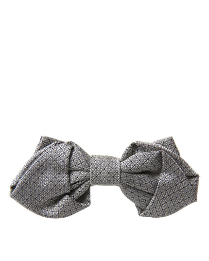Dolce & Gabbana Gray Silk Adjustable Neck Men Bow Tie