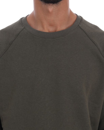 Daniele Alessandrini Green Crewneck Cotton Sweater