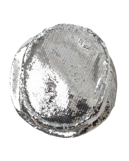 Dolce & Gabbana Silver Sequined Nylon Bucket Hat Men