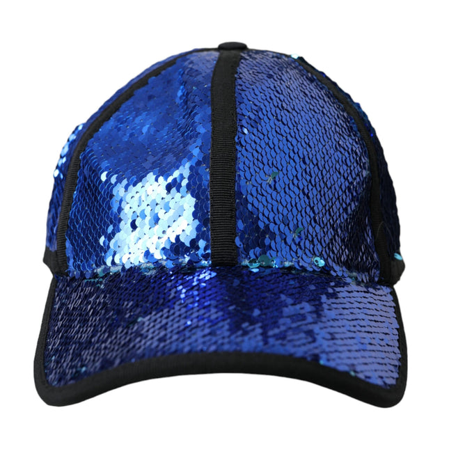 Dolce & Gabbana Royal Blue Sequin Baseball Hat Men