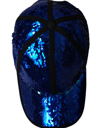 Dolce & Gabbana Royal Blue Sequin Baseball Hat Men