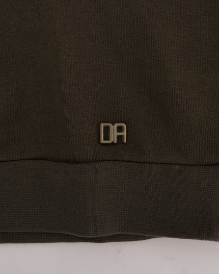 Daniele Alessandrini Green Pullover Hodded Cotton Sweater