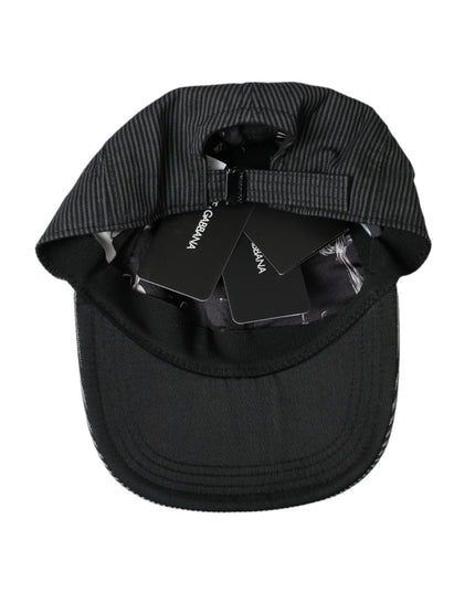 Dolce & Gabbana Black Cotton Embellished Baseball Hat Men